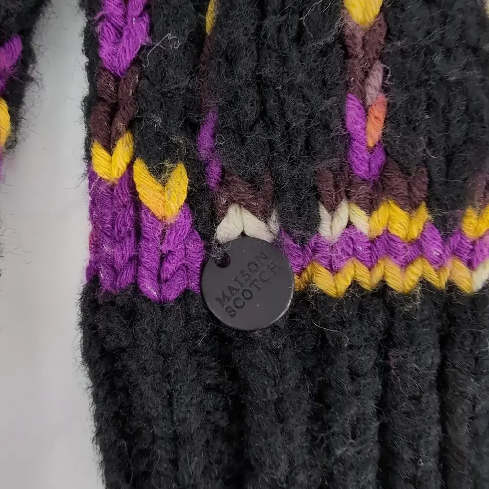 Scotch & Soda La Bande Maison Black Purple Fair Isle Wool Blend Sweater - Size S - Picture 8 of 14